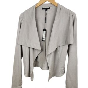 🆕️Romeo & Juliet Couture Faux Suede Drape Front Jacket